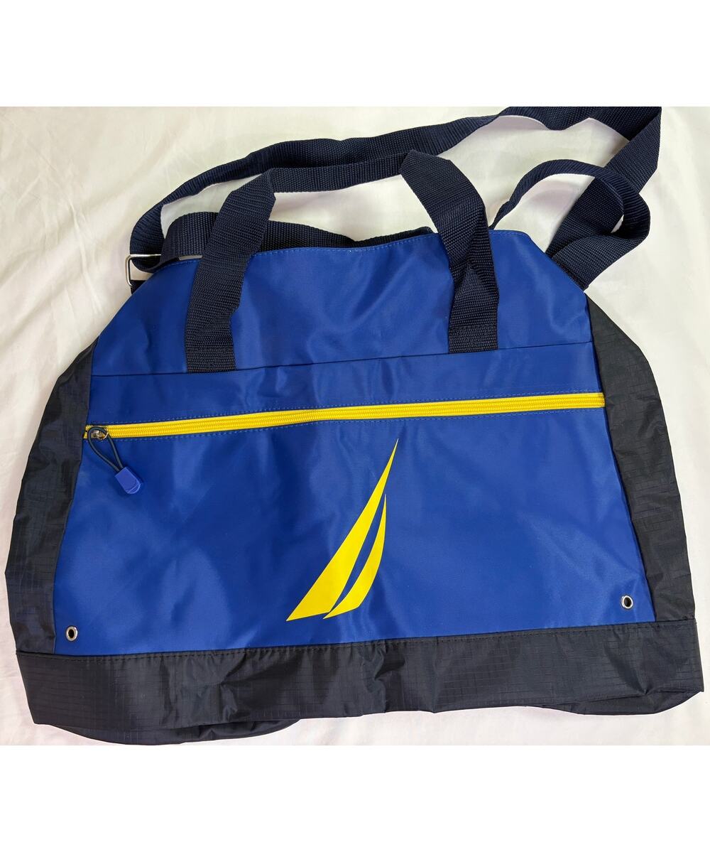 Vintage Nautica Duffle Bag Blue White Gym Travel Weekender Luggage